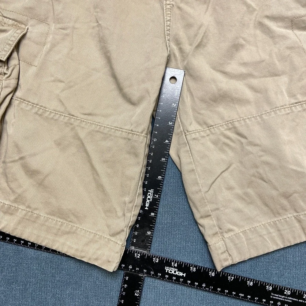 U.S. Polo Assn Cargo Shorts Mens 36 Khaki Cotton Flat Front Slash Pockets Hiking
